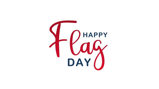 happy flag day animation. 4k animated greeting card. gift card. green screen and alpha channel.