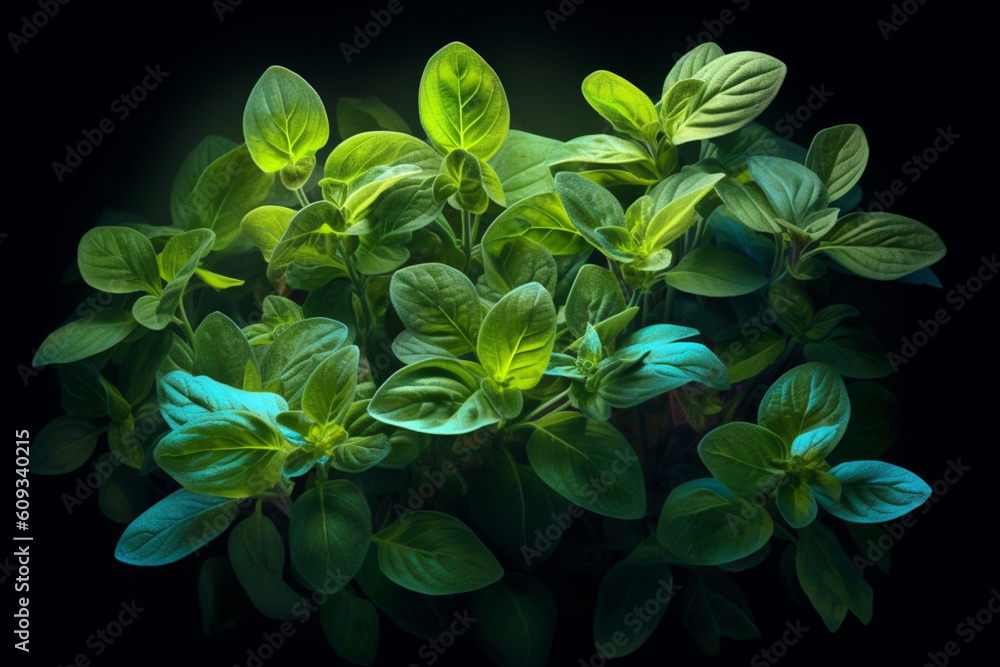 Aufkleber a photo capturing the delicate leaves of oregano, with their distinctive aroma and characteristic sh