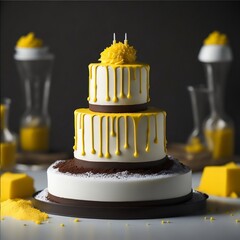 wedding cake with candles, Birthday cake, cake photography