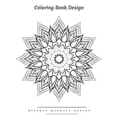 Arabesque mandala coloring page with nature-inspired elements