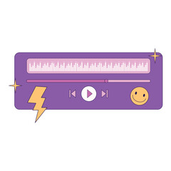 Retro computer playlist windowns element.