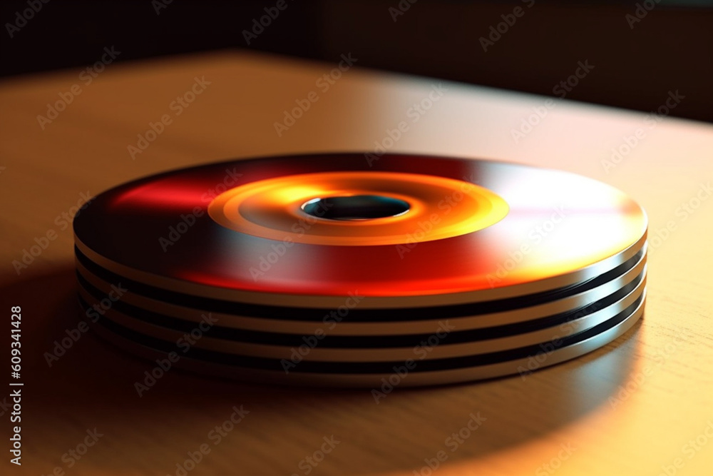 Fototapete a disk-shaped object, characterized by a flat and round appearance, often associated with technology