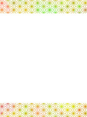 麻の葉紋様の紅葉風カラーグラデーションフレーム