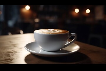 cup of coffee on the table.