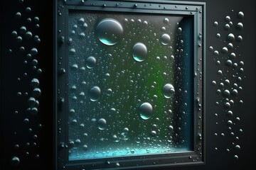 Water drops on a window screen, rain drops