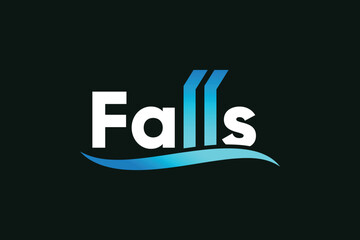 Colorful falls logo design template