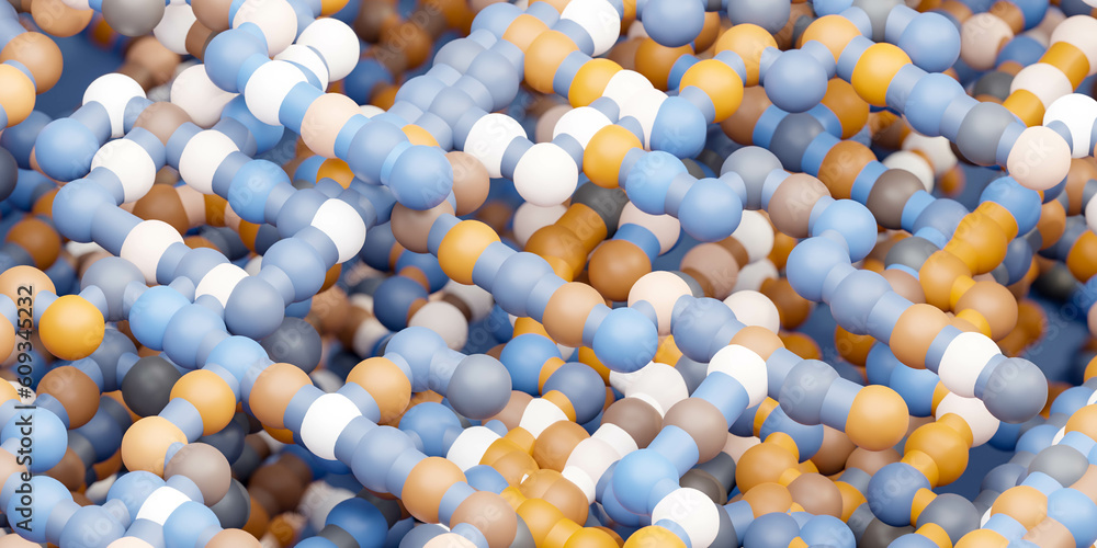 Poster illustration of a vibrant 3d render of various sized balls in a multitude of colors 3d render