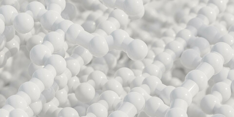 Illustration of white balloons floating 3d render