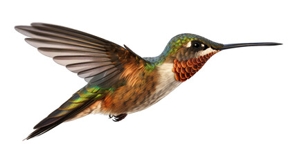 Fototapeta na wymiar Hummingbird isolated on transparent background created with generative AI technology