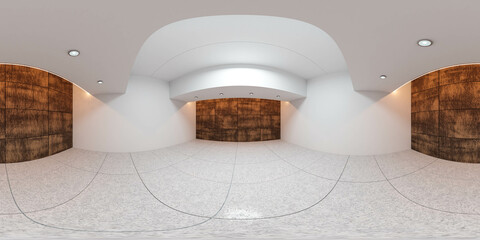 Illustration of a vast loft office room with wooden walls 360 degree full panorama environment map 3d render illustration © eliahinsomnia