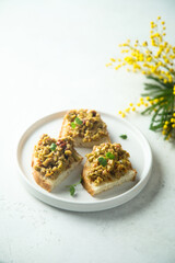 Homemade olive tapenade with sun dried tomatoes