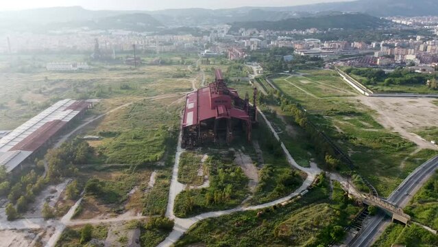 Crazy view on an abandoned refinery Bagnoli Naples