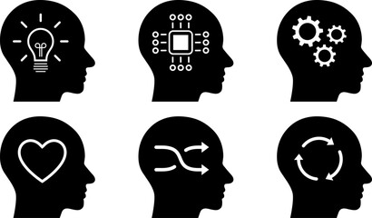 Soft power skills icons as a corporate business or company management concept