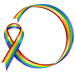 The rainbow ribbon stands for LGBTQ+ pride, diversity, inclusivity, and support. It represents solidarity, advocacy, and equality for individuals of different sexual orientations and gender identities