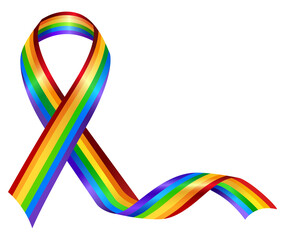 The rainbow ribbon stands for LGBTQ+ pride, diversity, inclusivity, and support. It represents solidarity, advocacy, and equality for individuals of different sexual orientations and gender identities