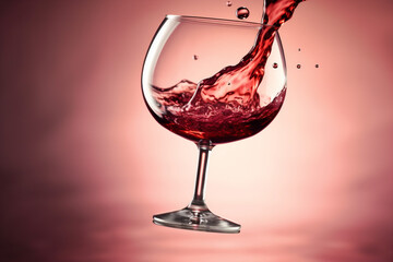 gradient liquid glass background drink closeup wine party pouring alcohol red. Generative AI.