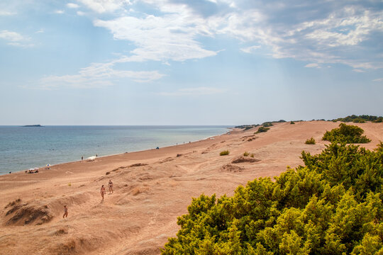 beautiful sandy Issos Beach, Corfu