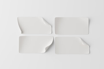 rectangular glossy blank sticker mockups