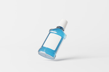 blue mouth wash liquid bottle