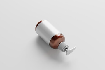 Amber glass pump bottle