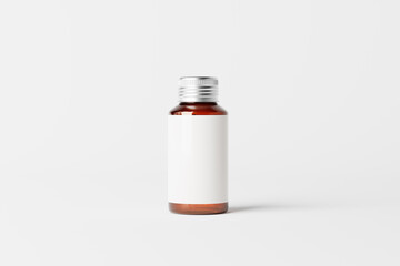 blank amber glass medicine bottle 