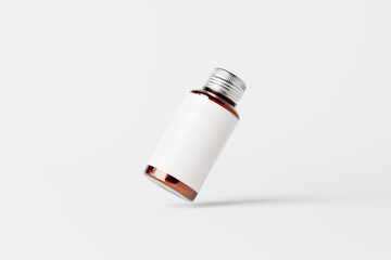 blank amber glass medicine bottle 