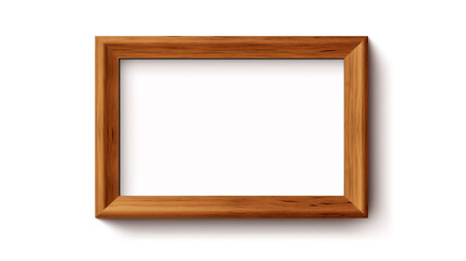 Wooden frame on white background, space for text