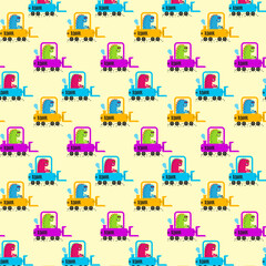 Fototapeta premium cute dinosaur vector pattern for tee print and background wallpaper