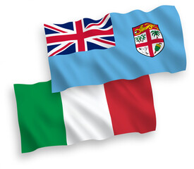 Flags of Italy and Republic of Fiji on a white background