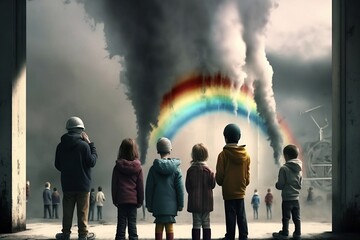 somewhere over the rainbow, air pollution, Environmental awareness, kids