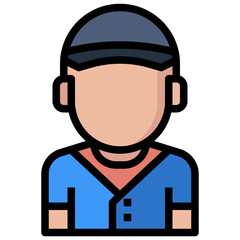 baseball player line icon,linear,outline,graphic,illustration