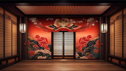 Serene Japanese Style Wall Backdrop