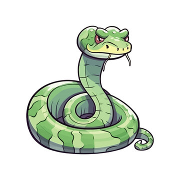 Playful Serpent: Adorable Snake Illustration