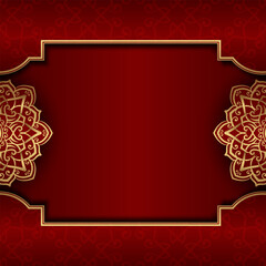 Red background with mandala ornament