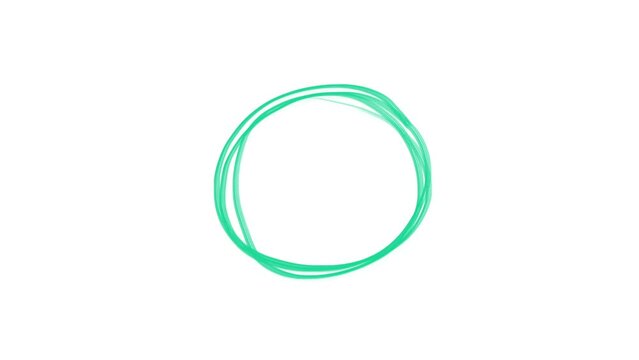 hand drawn doodle frames, circles, scribble and elements to highlight text. Animated green design elements with alpha channel on a white background. Looped motion graphics.