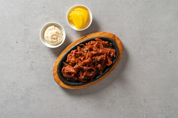 Pork, Bone, Chicken Feet, Stir-Fried, Spicy, Whole Busan, Fish Cake Soup, Fish Cake, Rice Balls Korean food dish