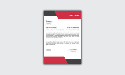 Modern Corporate and Creative Letterhead Design Template Vertical Name Minimal Simple and Clean  White Black and Red Business Vector Illustration Colorful Gradient Letterhead Design Banner