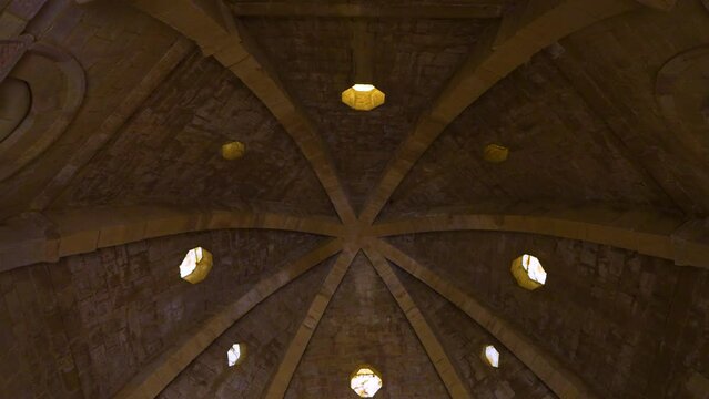 Romanesque church of Santa Mar&iacute;a de Eunate near the town of Muruz&aacute;bal in the Ilzarbe Valley. World Heritage sites on the Way of Saint James. Navarre. Spain. European