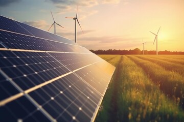 Solar power plant. AI generated