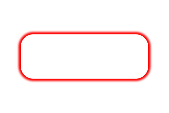 Neon red frame png. Glowing frame on transparent background.