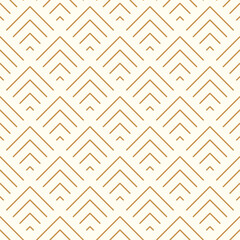 Seamless gold chevron pattern, repeat geometric stripe line vector for print.