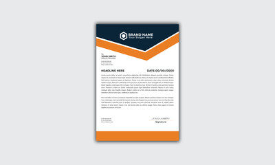 Modern Corporate and Creative Letterhead Design Template Vertical Name Minimal Simple and Clean White Black and Orange Business Vector Illustration Colorful Gradient Letterhead Design Banner
