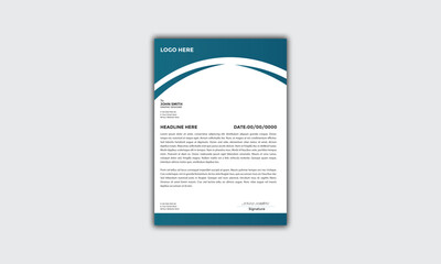 Modern Corporate and Creative Letterhead Design Template Vertical Name Minimal Simple and Clean White Black and Blue Business Vector Illustration Colorful Gradient Letterhead Design Banner