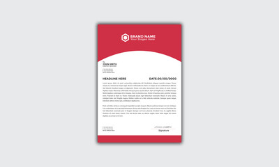 Modern Corporate and Creative Letterhead Design Template Vertical Name Minimal Simple and Clean White Black and Red Business Vector Illustration Colorful Gradient Letterhead Design Banner