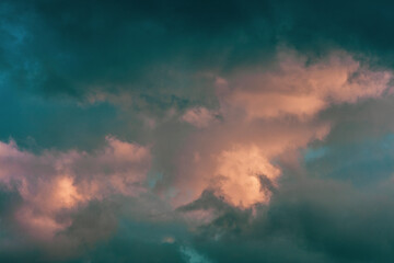 Fototapeta na wymiar dramatic and colorful sunset clouds