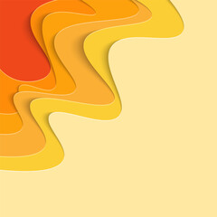 Paper cut waves abstract background.
