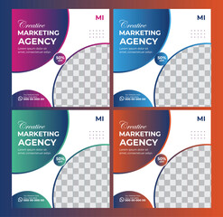 Digital Marketing Social Media Post design template Bundle Premium Vector