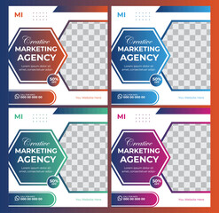 Digital Marketing Social Media Post design template Bundle Premium Vector