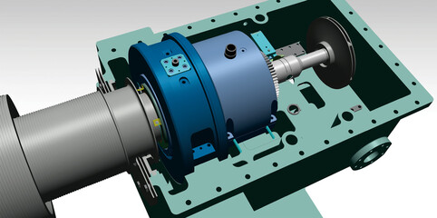 sensor vibration turbine 3D illustration