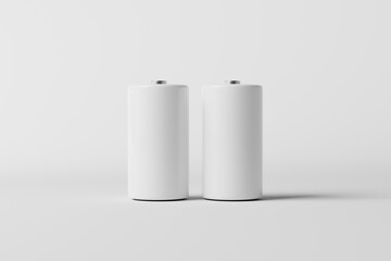 blank Type C or Type D Battery Mockup